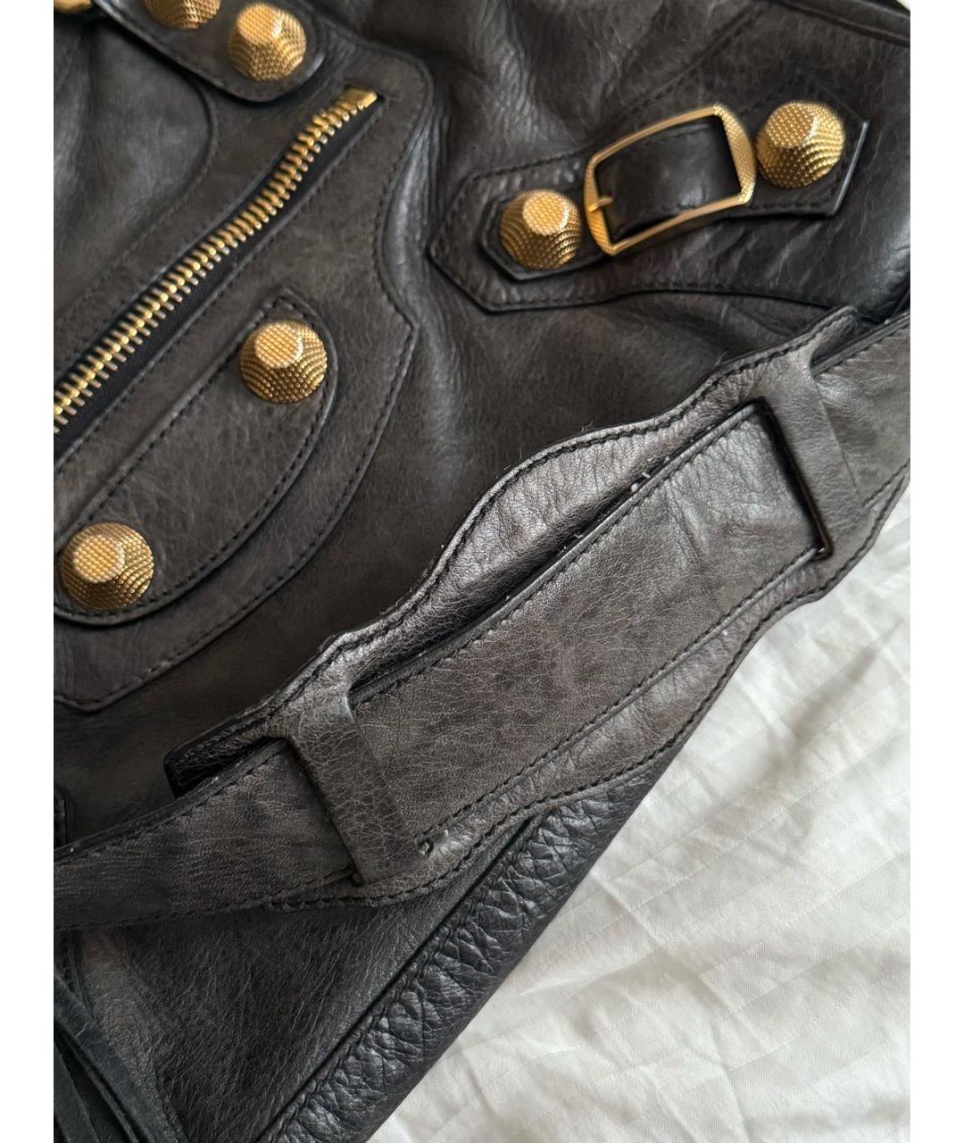 BALENCIAGA Коричневая кожаная сумка с короткими ручками, фото 6