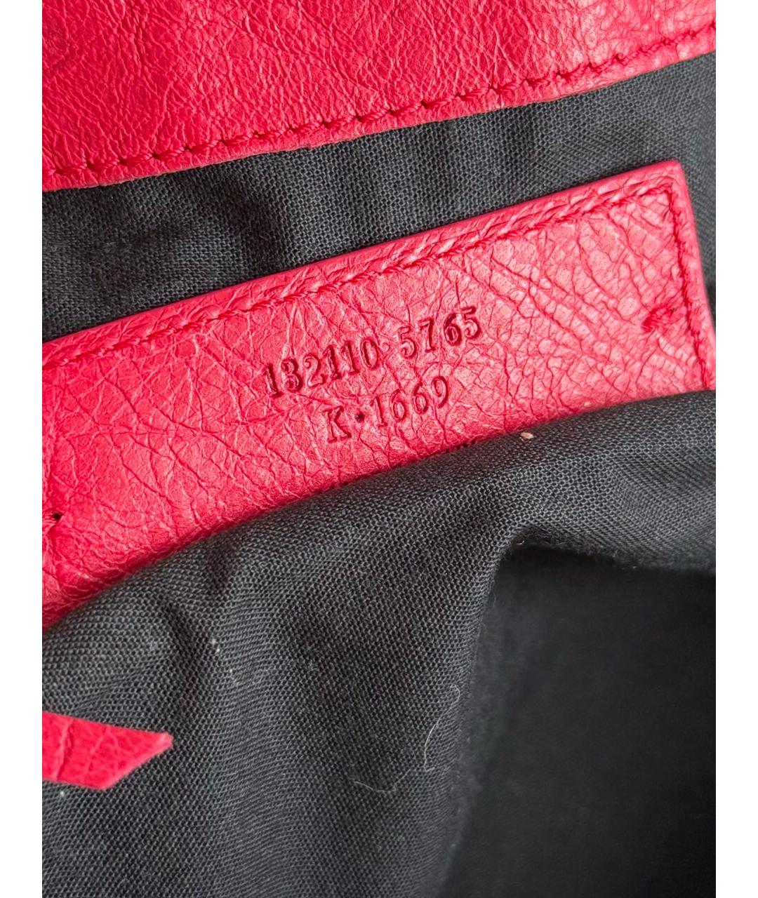 BALENCIAGA Красная кожаная сумка с короткими ручками, фото 8