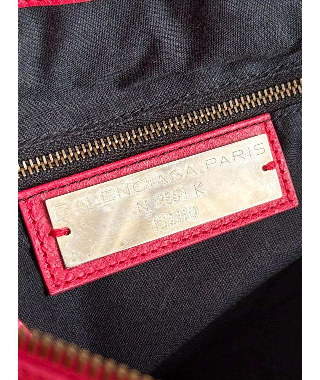 BALENCIAGA Красная кожаная сумка с короткими ручками, фото 7