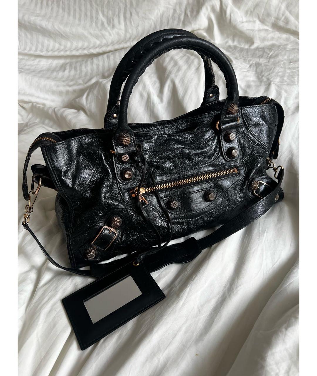 BALENCIAGA Черная кожаная сумка с короткими ручками, фото 8