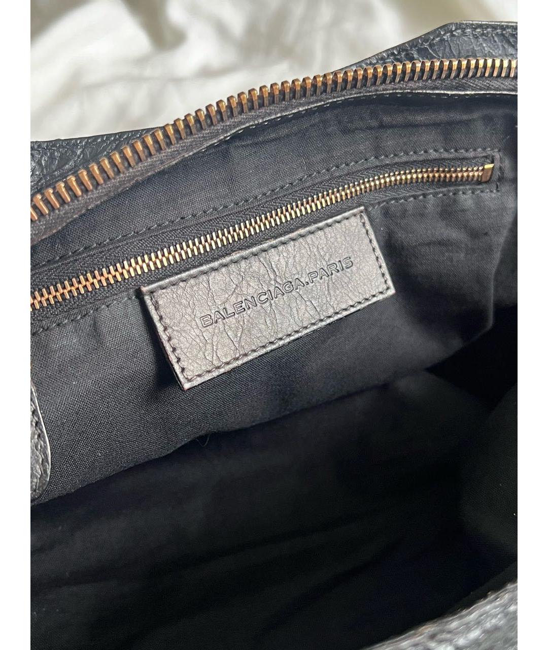 BALENCIAGA Черная кожаная сумка с короткими ручками, фото 5