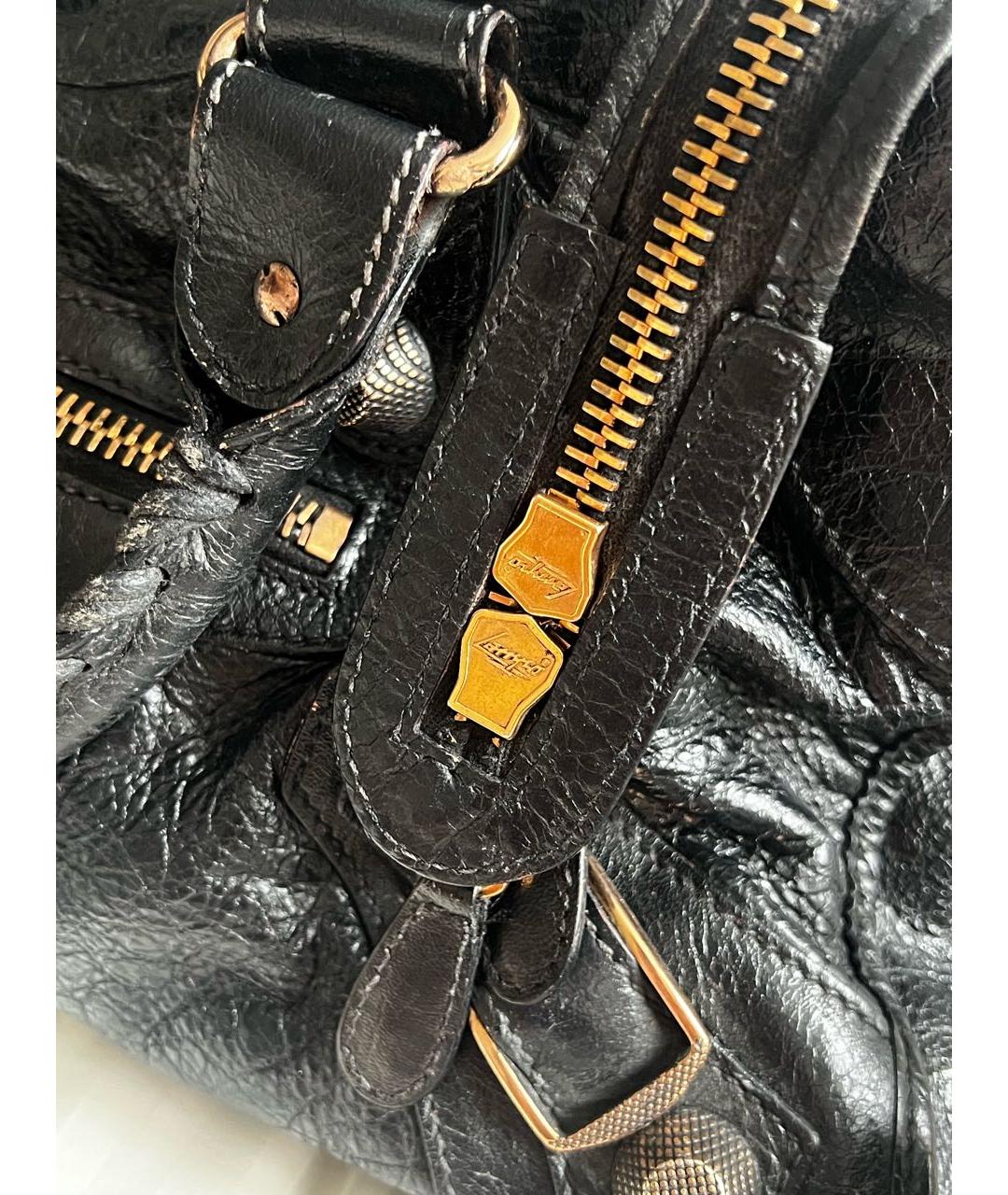 BALENCIAGA Черная кожаная сумка с короткими ручками, фото 4