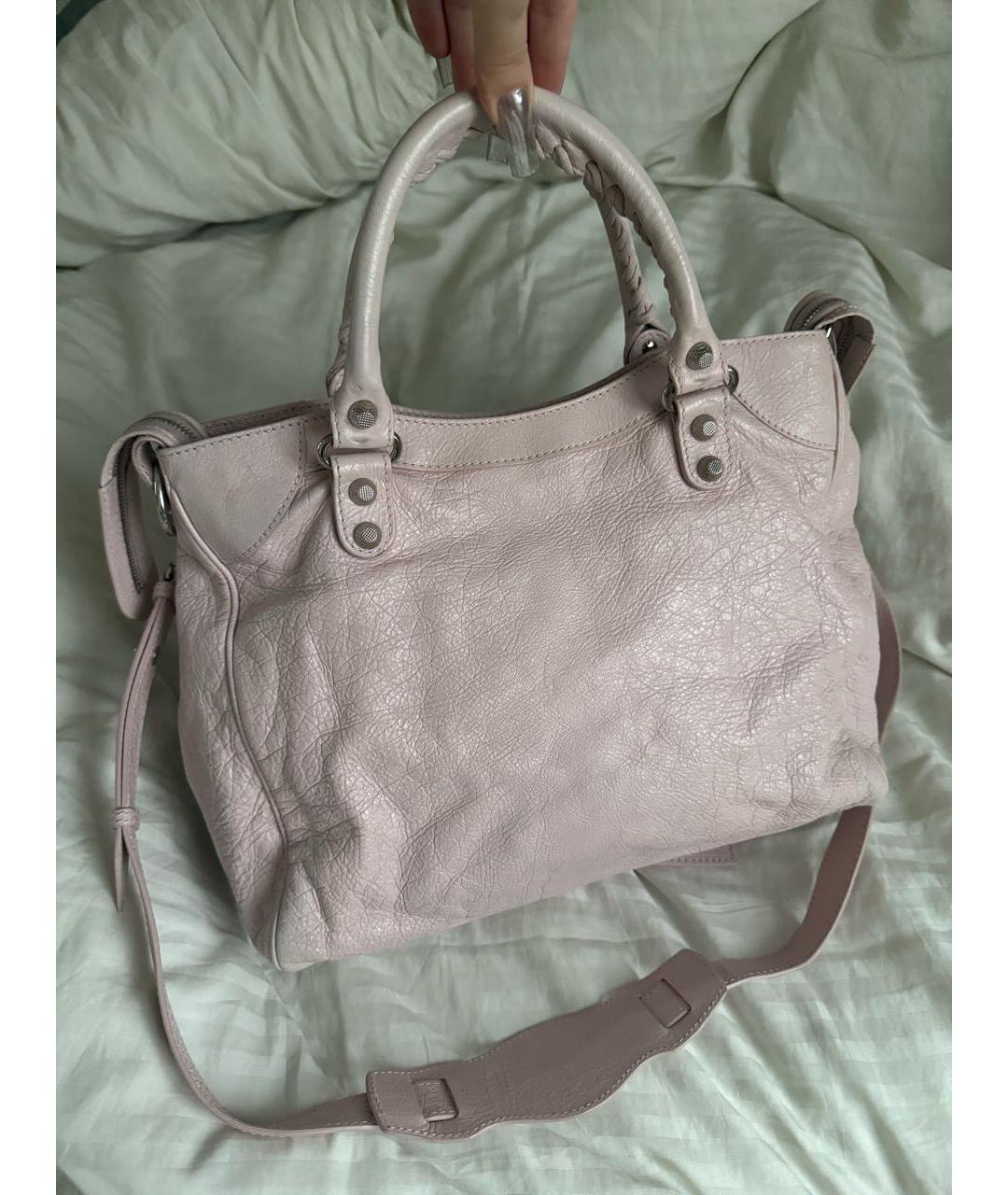 BALENCIAGA Розовая кожаная сумка с короткими ручками, фото 2