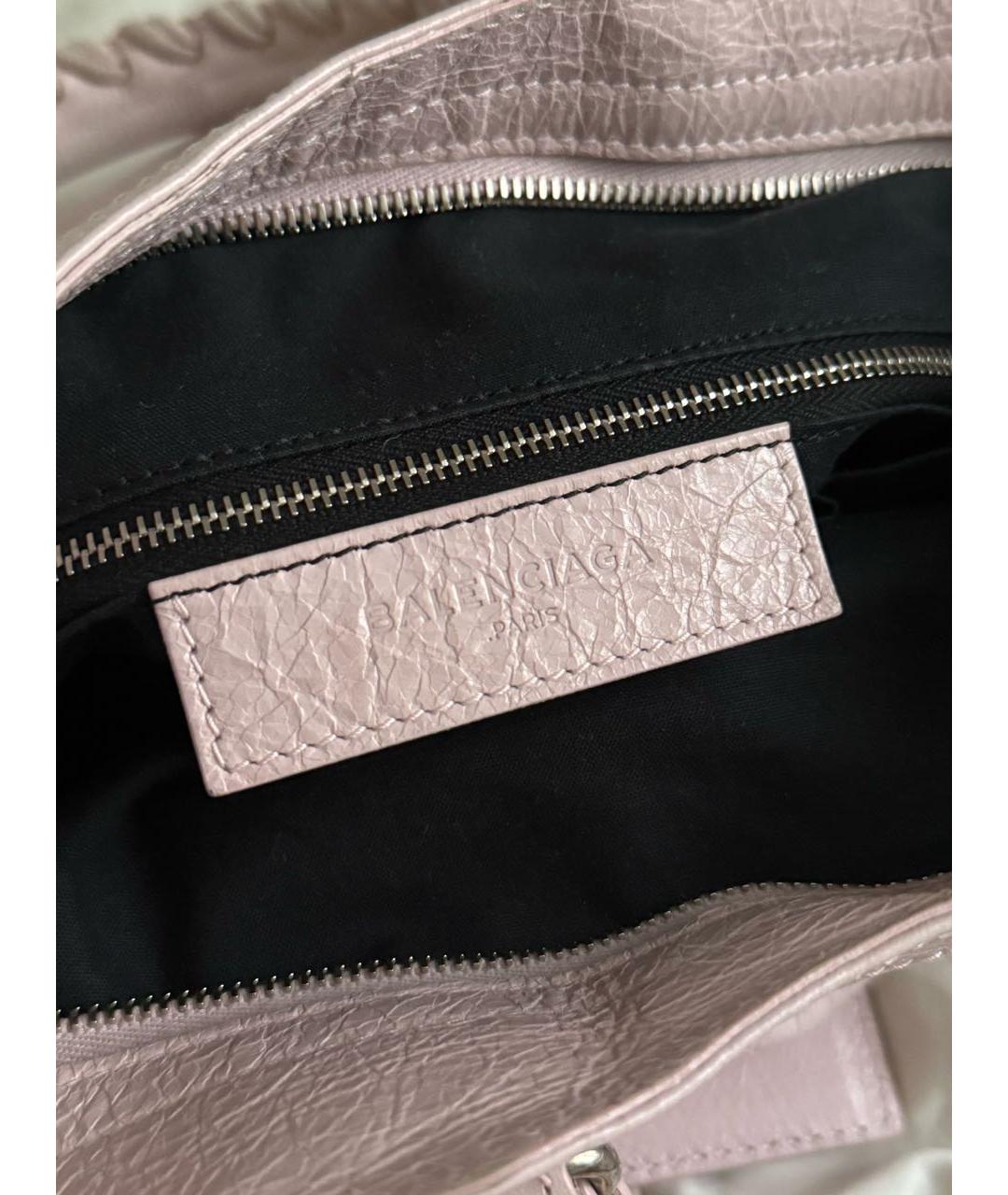 BALENCIAGA Розовая кожаная сумка с короткими ручками, фото 7