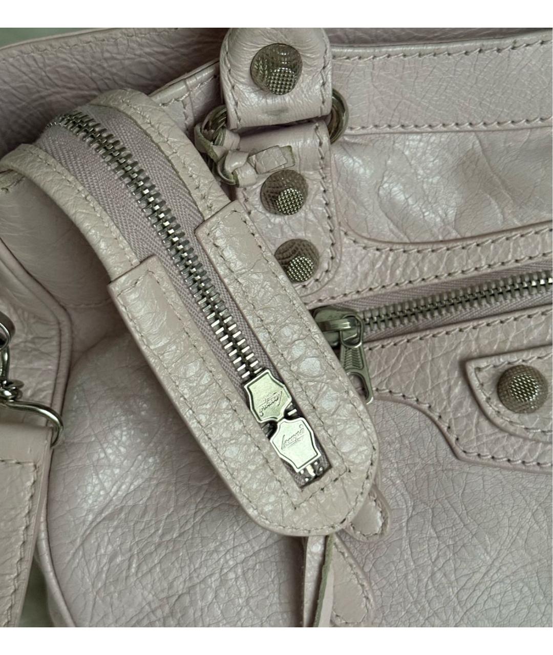 BALENCIAGA Розовая кожаная сумка с короткими ручками, фото 5