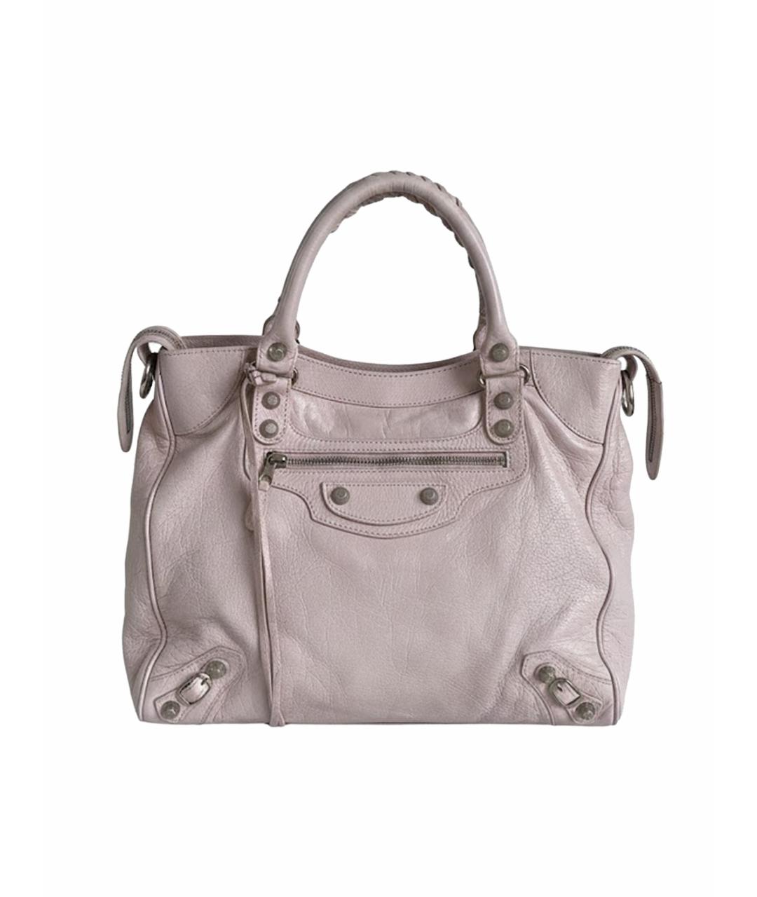 BALENCIAGA Розовая кожаная сумка с короткими ручками, фото 1