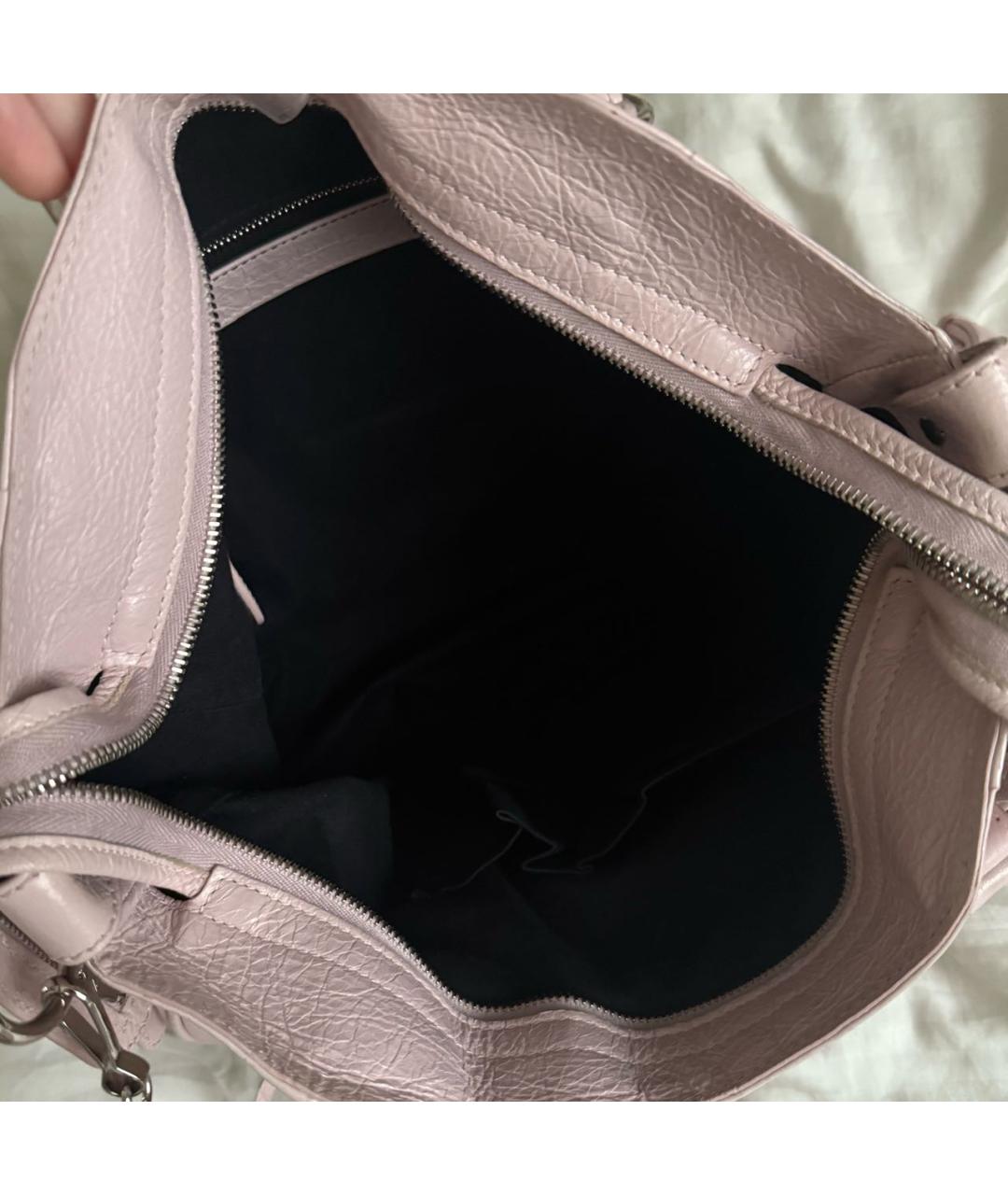 BALENCIAGA Розовая кожаная сумка с короткими ручками, фото 6