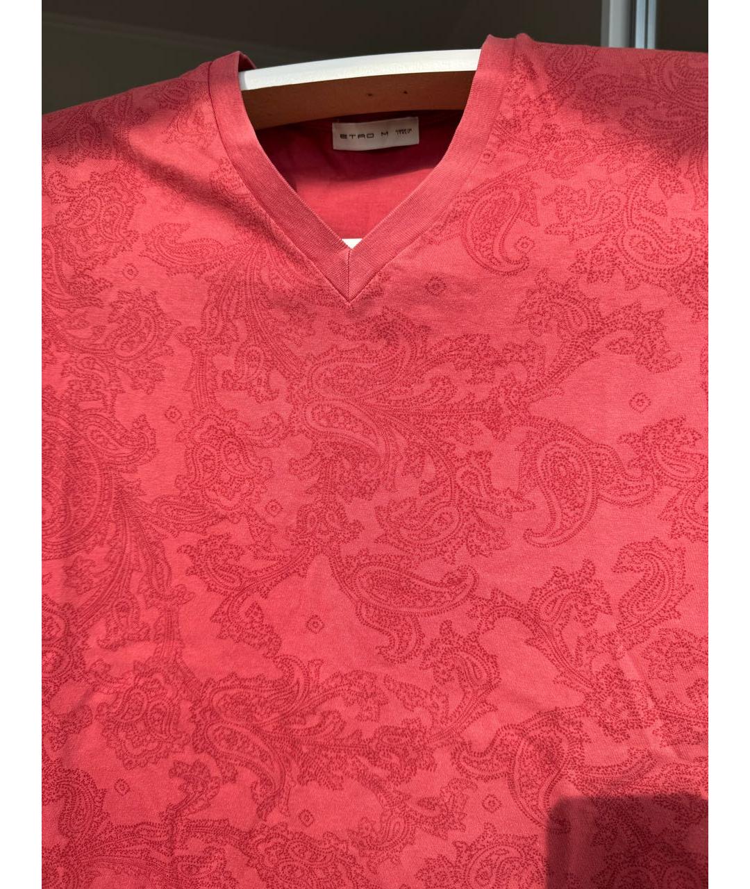 ETRO Коралловая хлопковая футболка, фото 3