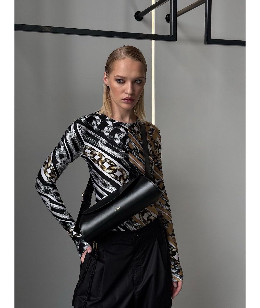 JIL SANDER Черная кожаная сумка через плечо, фото 3