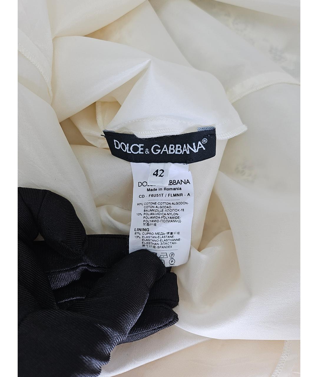 DOLCE&GABBANA Белое хлопковое повседневное платье, фото 6