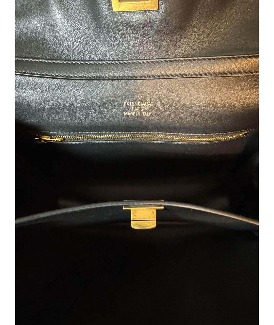 BALENCIAGA Черная кожаная сумка тоут, фото 8