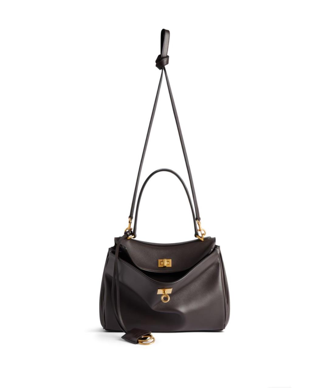 BALENCIAGA Черная кожаная сумка тоут, фото 5