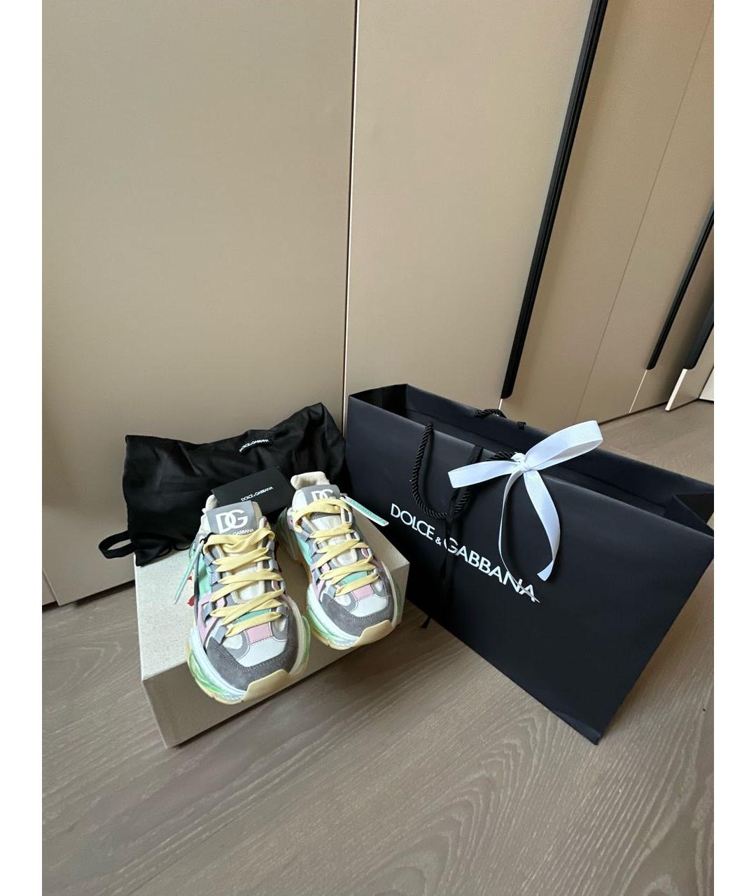 DOLCE&GABBANA Мульти текстильные кроссовки, фото 6