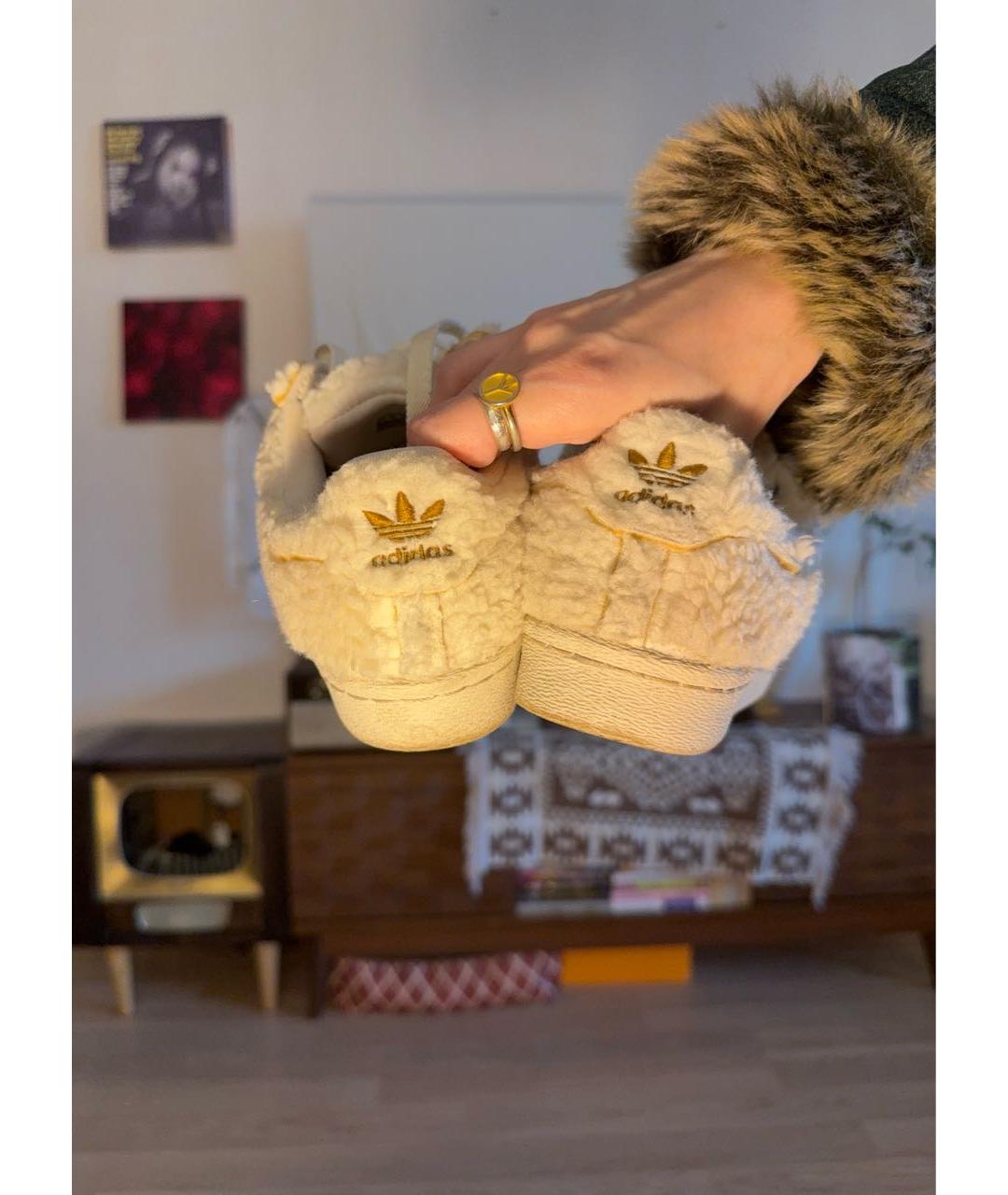 ADIDAS Бежевые текстильные кеды, фото 4