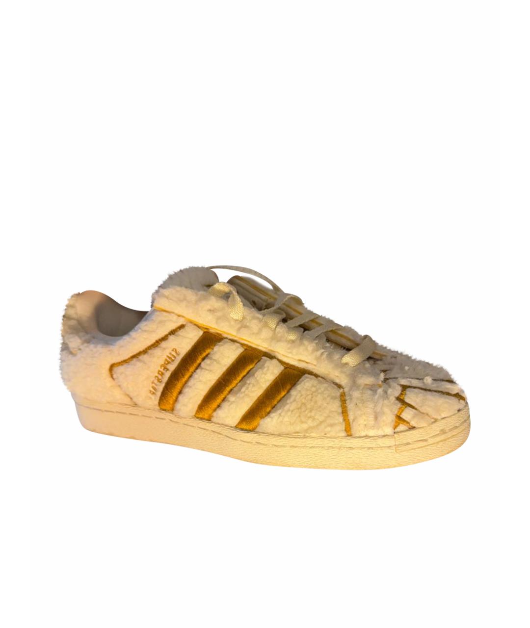 ADIDAS Бежевые текстильные кеды, фото 1