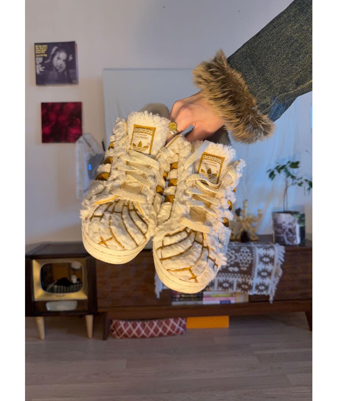 ADIDAS Бежевые текстильные кеды, фото 2