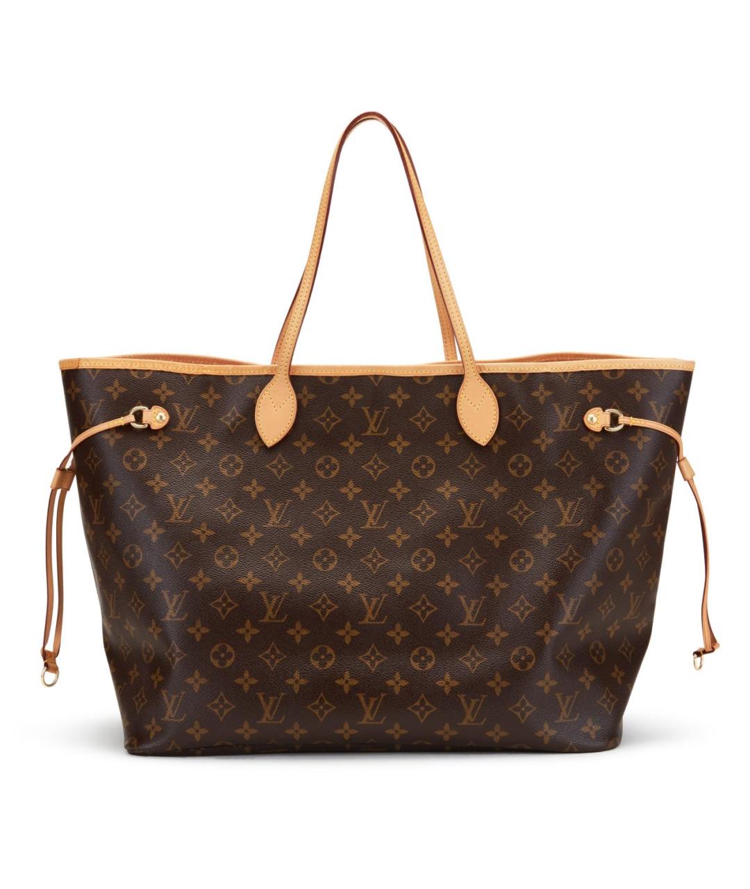 LOUIS VUITTON Коричневая кожаная сумка тоут, фото 9