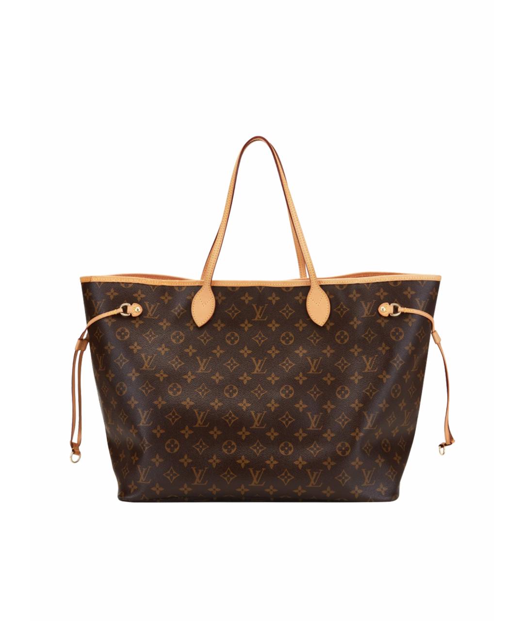 LOUIS VUITTON Коричневая кожаная сумка тоут, фото 10