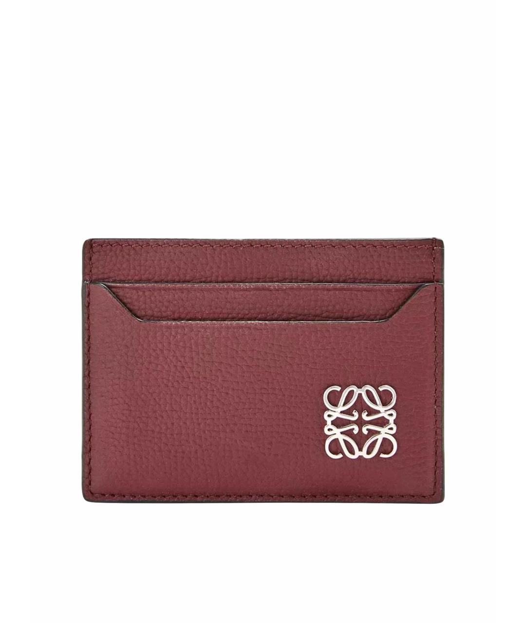 LOEWE Бордовый кожаный кардхолдер, фото 1