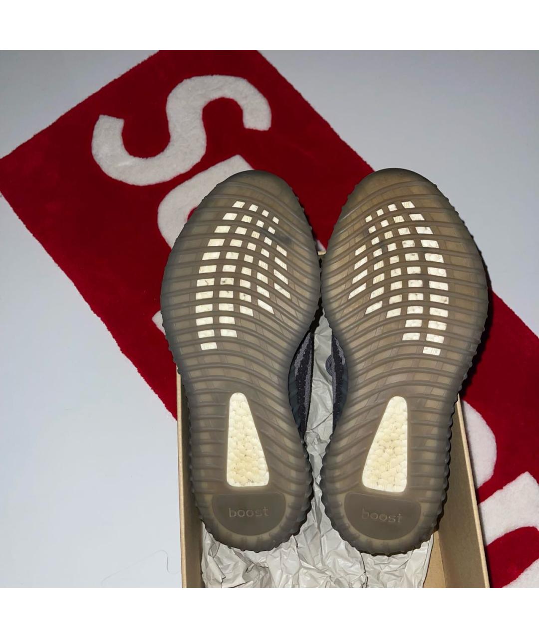 ADIDAS YEEZY Серые текстильные низкие кроссовки / кеды, фото 6
