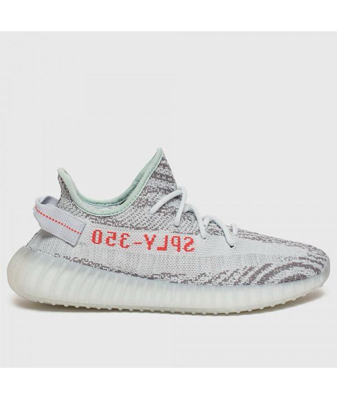 ADIDAS YEEZY Голубые текстильные низкие кроссовки / кеды, фото 7