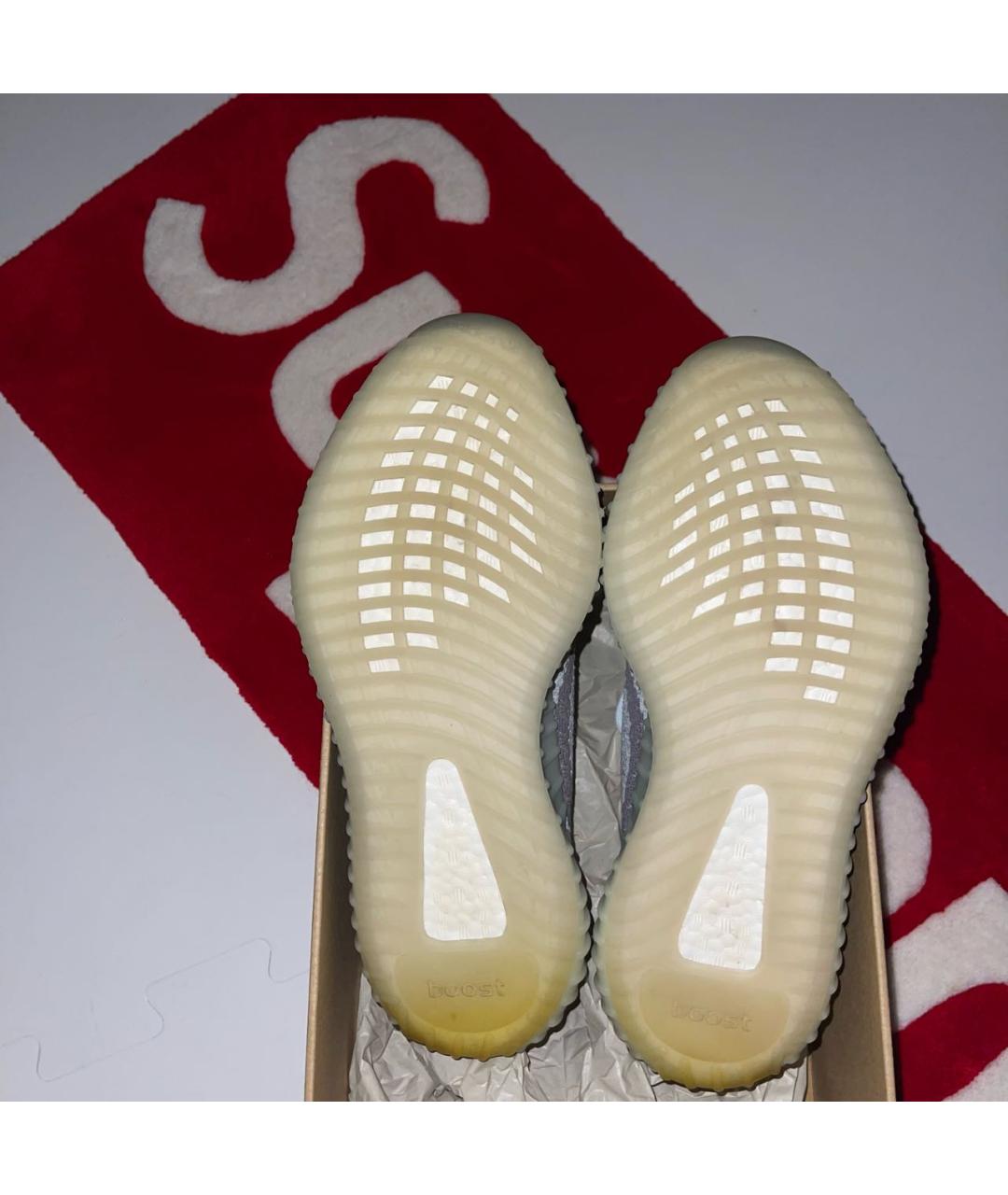 ADIDAS YEEZY Голубые текстильные низкие кроссовки / кеды, фото 6