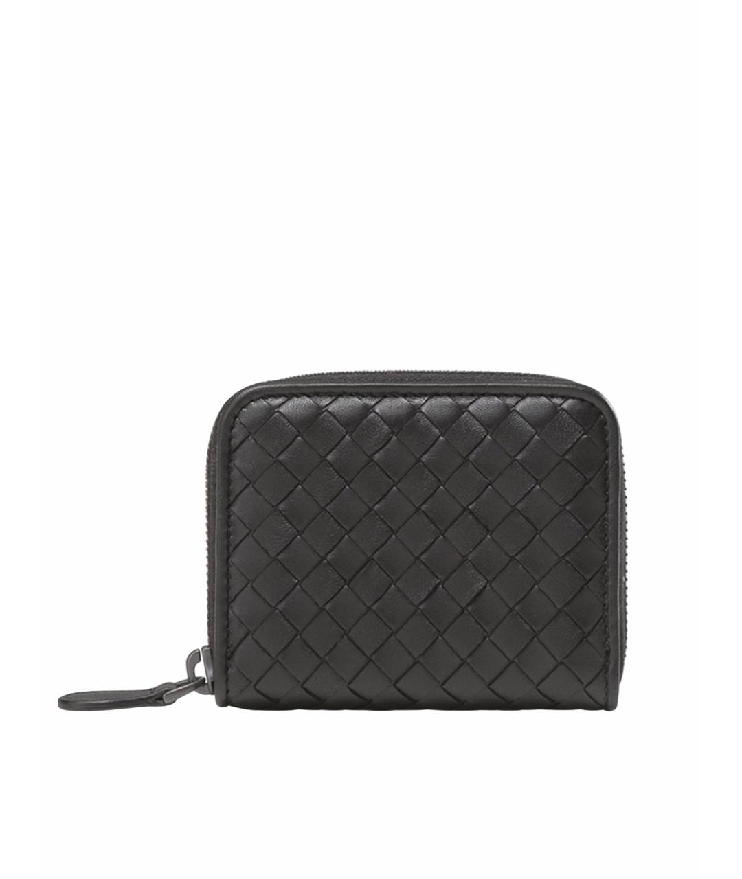 BOTTEGA VENETA Черный кожаный кошелек, фото 1