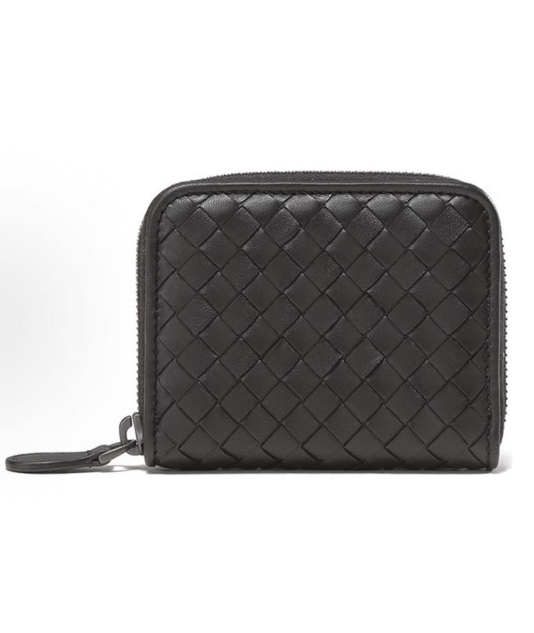 BOTTEGA VENETA Черный кожаный кошелек, фото 7