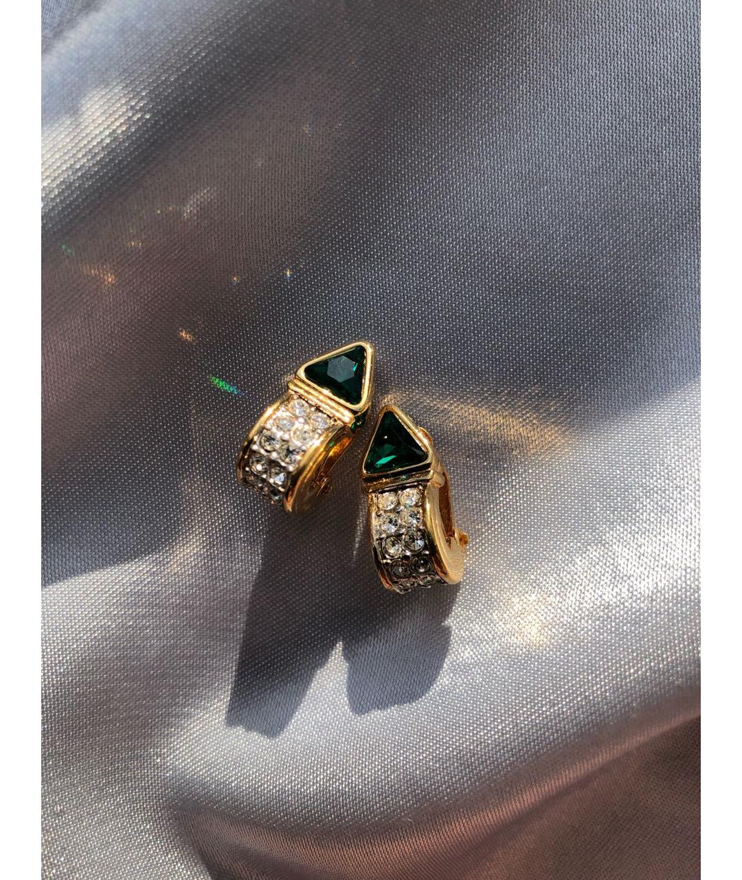 NINA RICCI Зеленые металлические серьги, фото 3