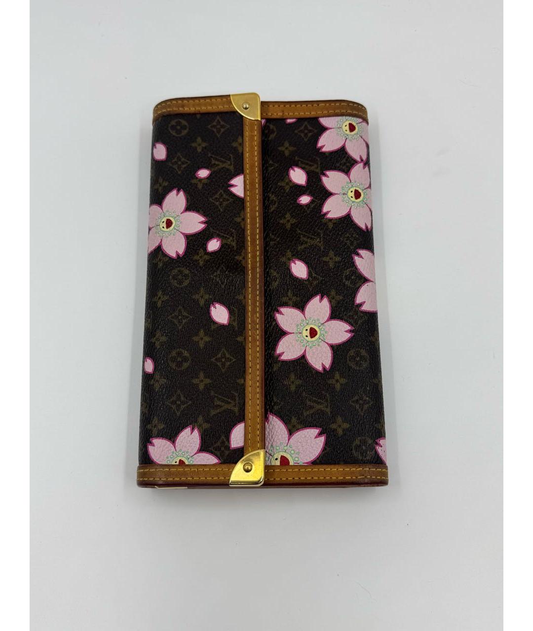 LOUIS VUITTON Коричневый кожаный кошелек, фото 9