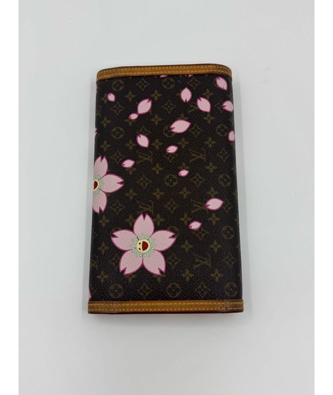 LOUIS VUITTON Коричневый кожаный кошелек, фото 2
