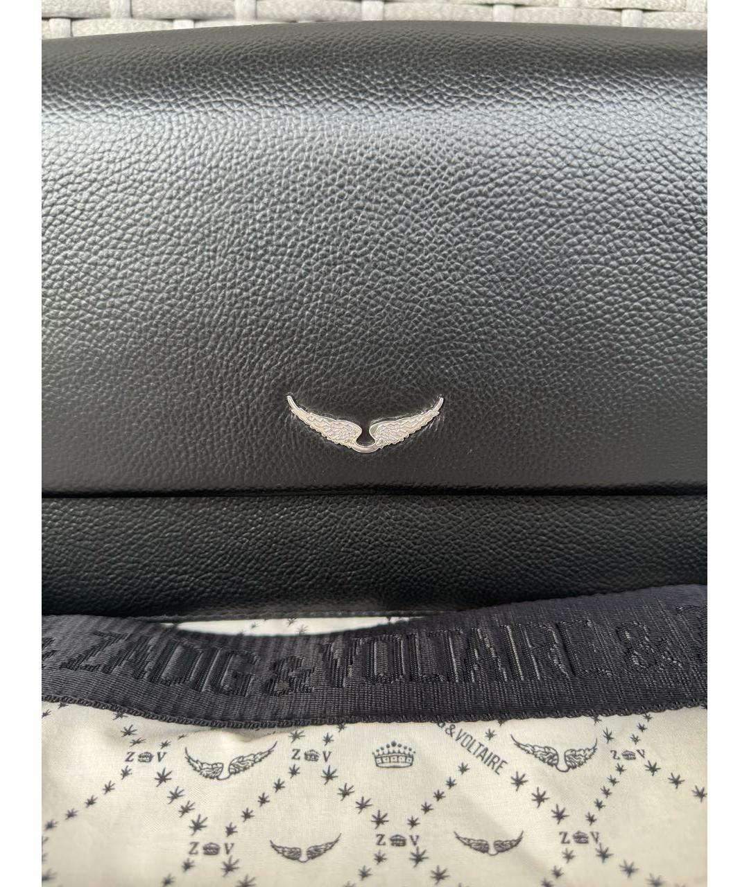 ZADIG & VOLTAIRE Черная кожаная сумка через плечо, фото 4