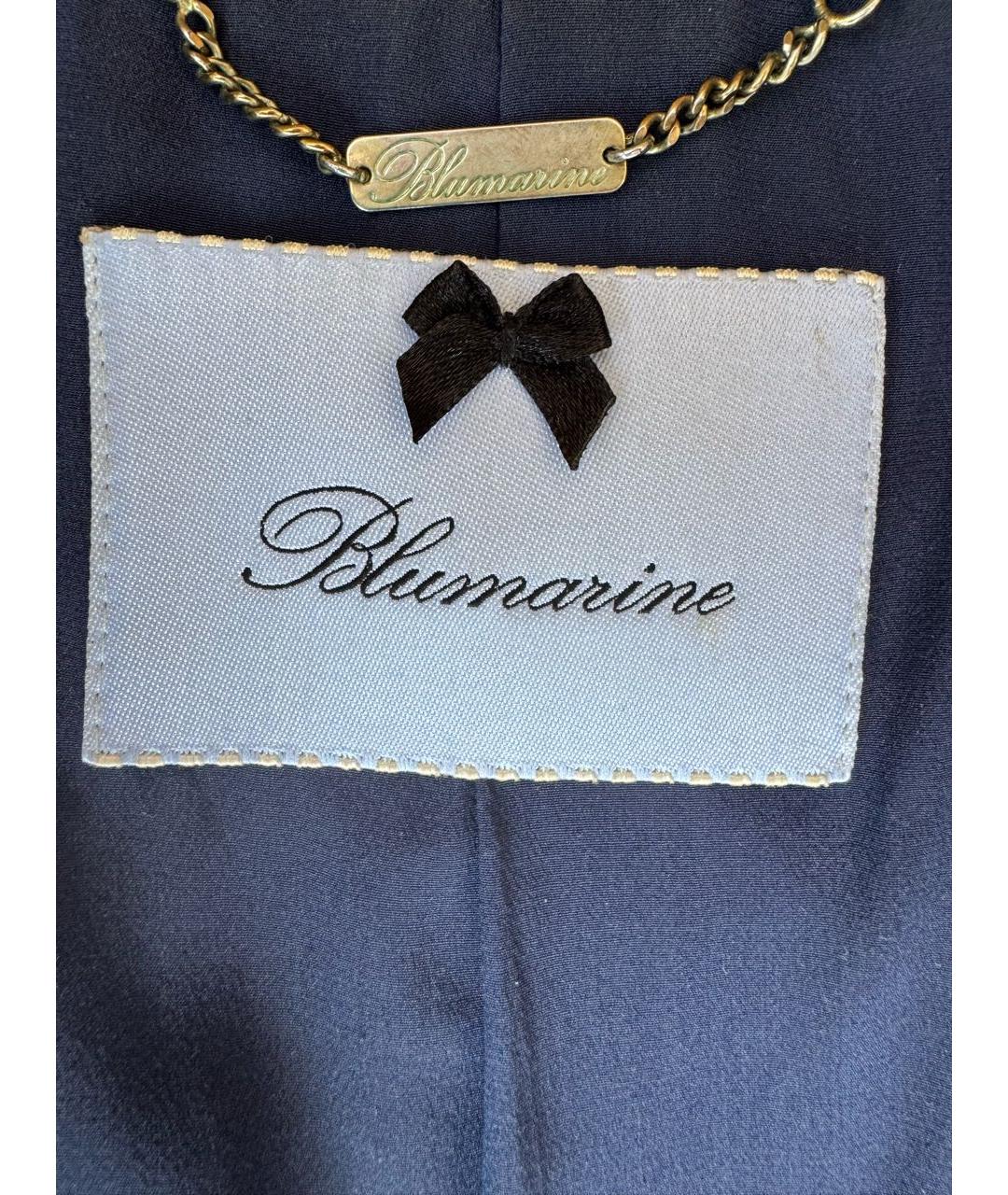 BLUMARINE Темно-синяя кожаная куртка, фото 3
