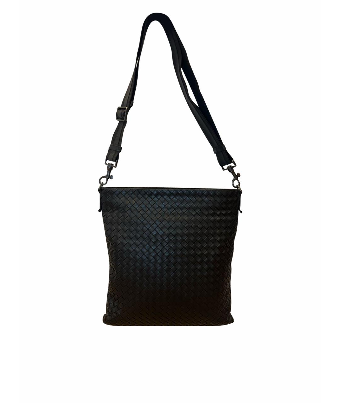 BOTTEGA VENETA Черная кожаная сумка на плечо, фото 1