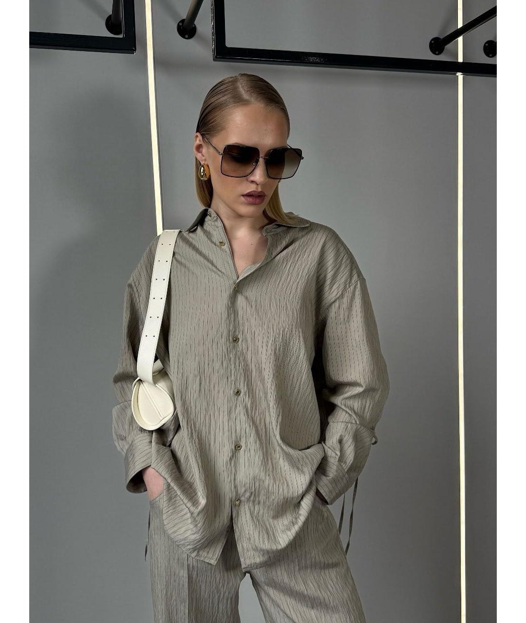 JIL SANDER Бежевая кожаная сумка через плечо, фото 6