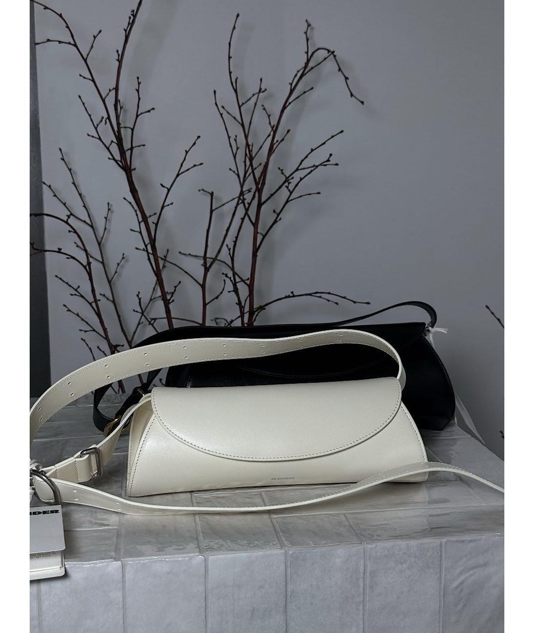 JIL SANDER Бежевая кожаная сумка через плечо, фото 2
