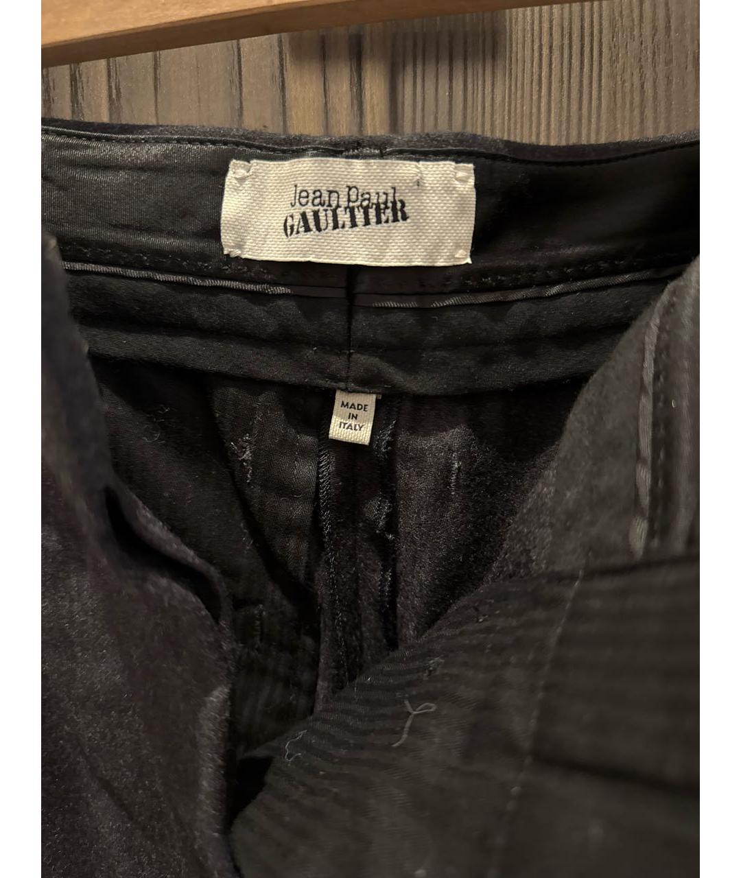 JEAN PAUL GAULTIER Антрацитовые хлопковые брюки широкие, фото 4