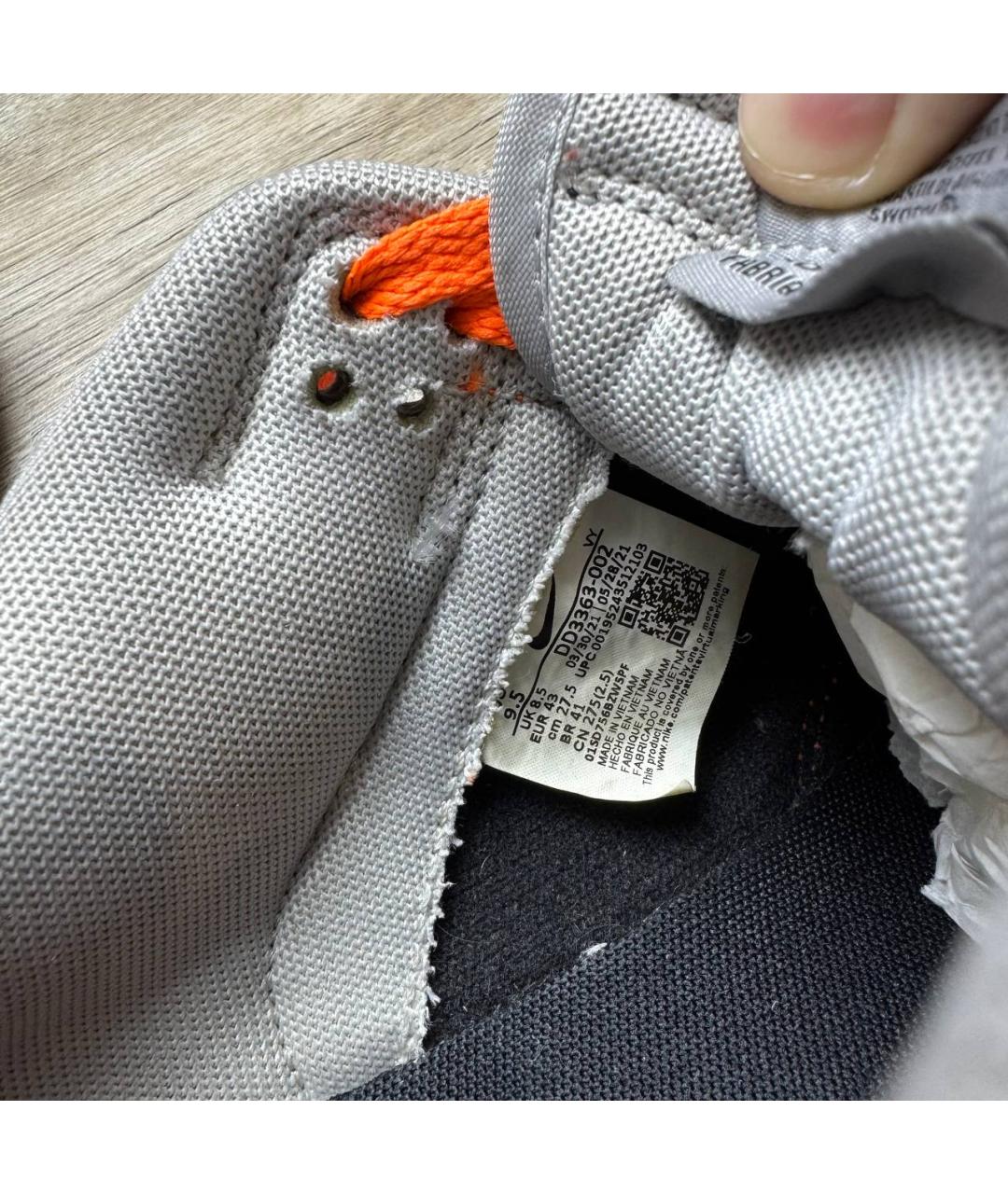 NIKE Оранжевое кожаные низкие кроссовки / кеды, фото 7