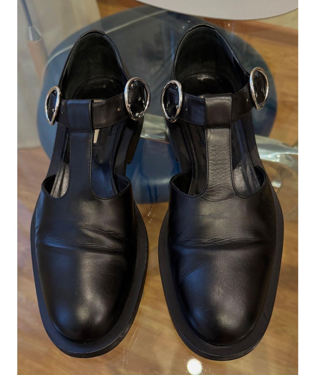 JIL SANDER Черные кожаные лоферы, фото 3