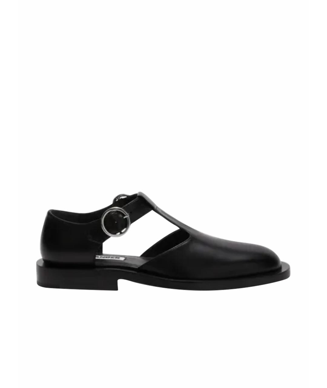 JIL SANDER Черные кожаные лоферы, фото 1