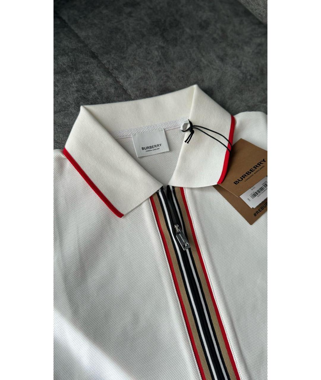 BURBERRY Белое хлопковое повседневное платье, фото 4