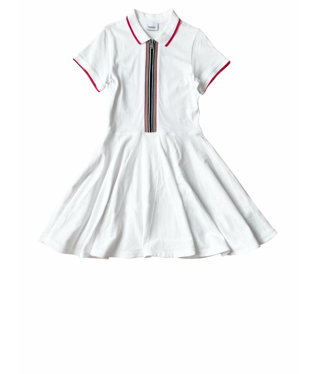 BURBERRY Белое хлопковое повседневное платье, фото 1