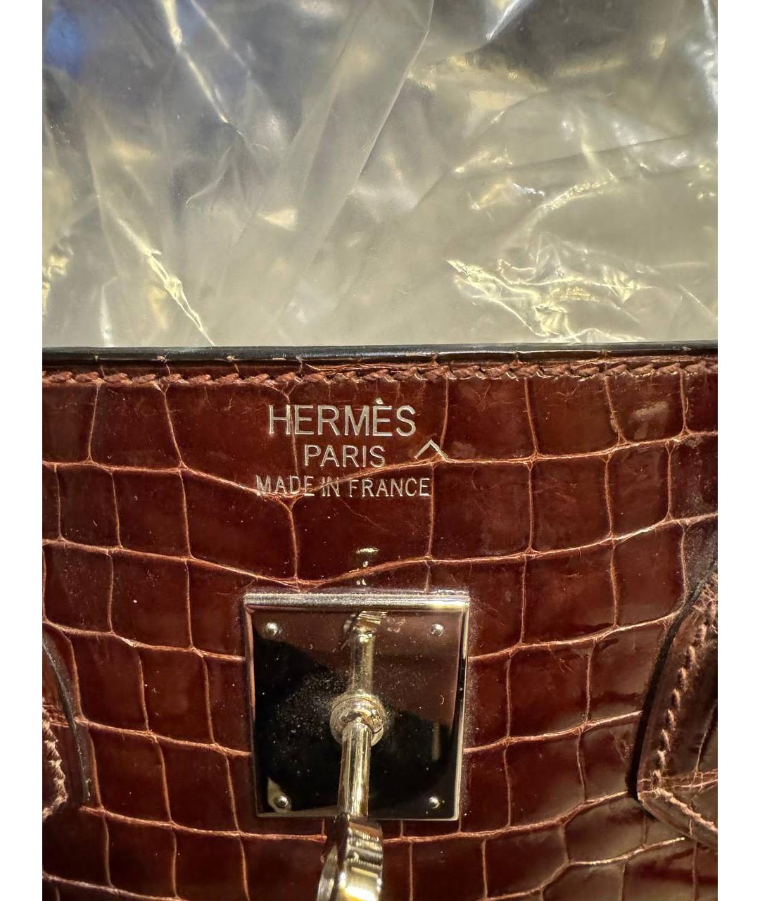 HERMES Коричневая кожаная сумка через плечо, фото 7