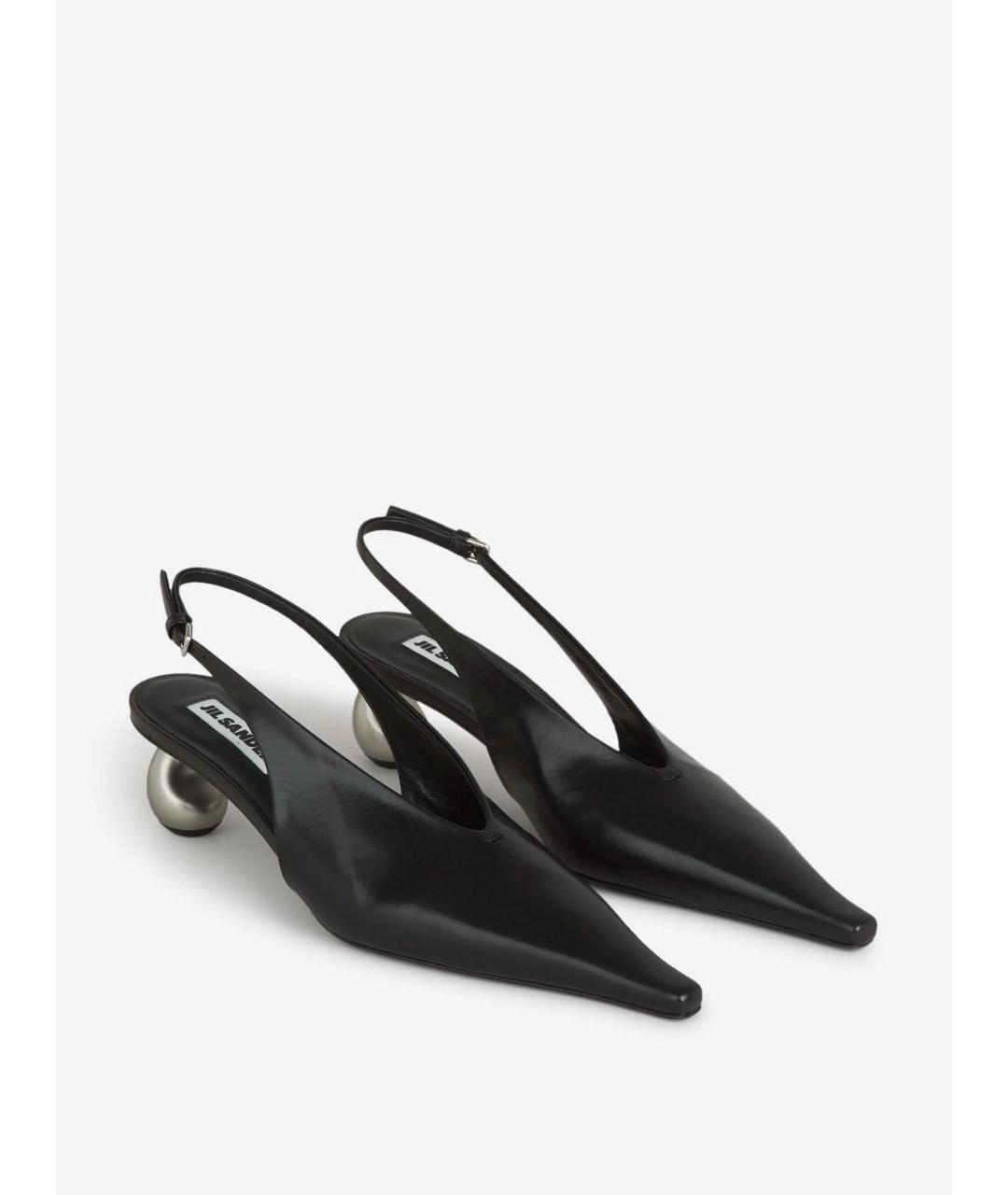 JIL SANDER Черные кожаные туфли, фото 2