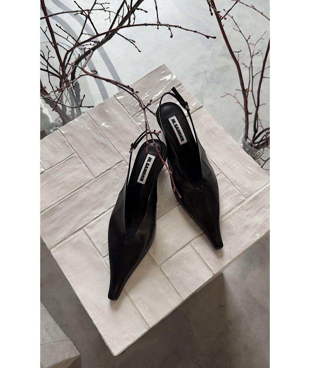 JIL SANDER Черные кожаные туфли, фото 4