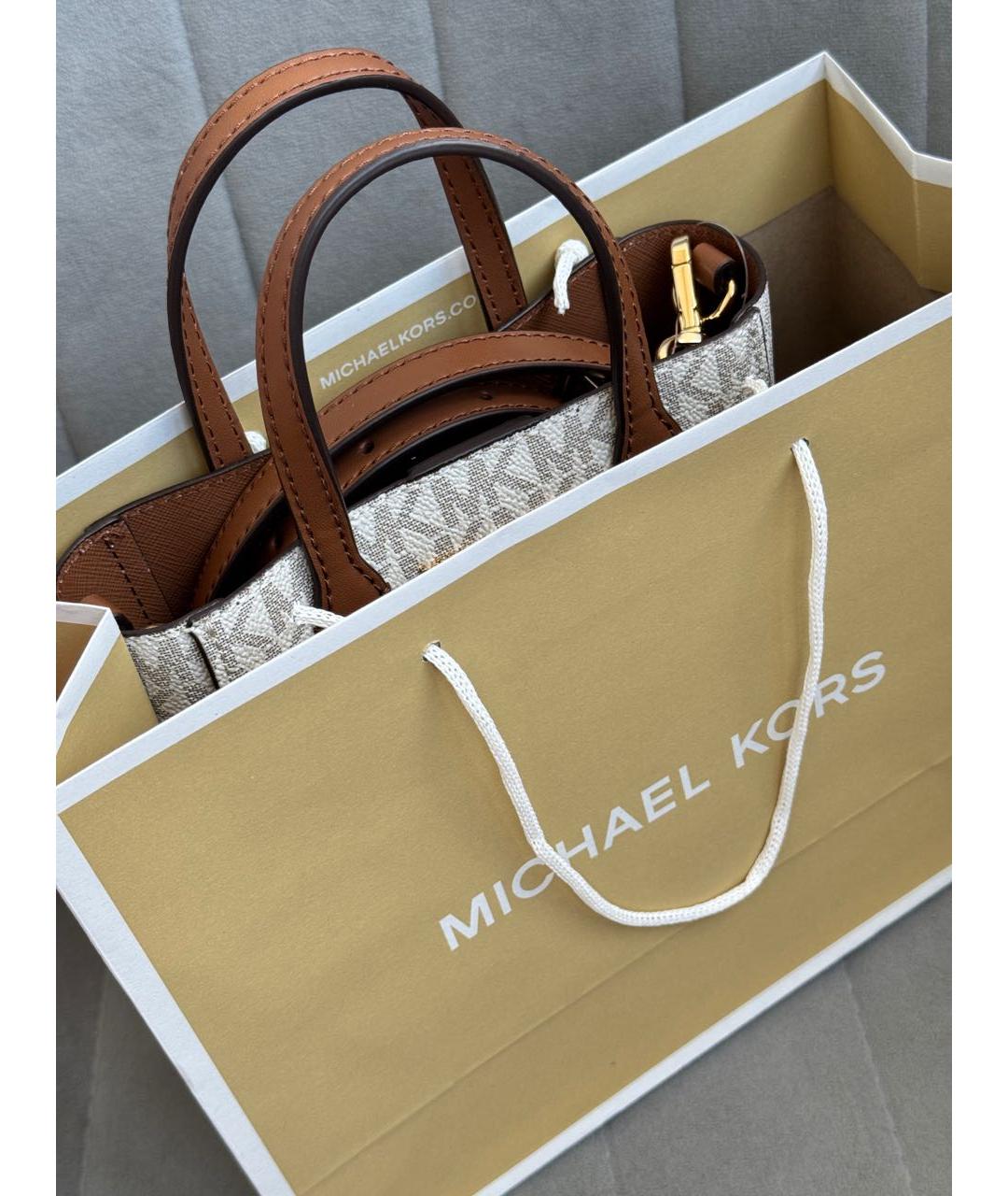 MICHAEL KORS Бежевая сумка через плечо, фото 7