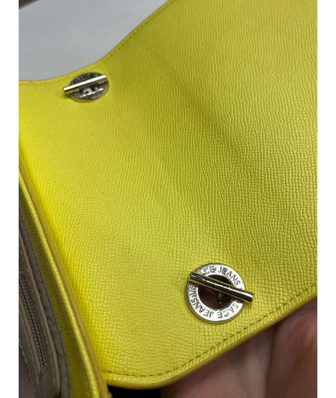 VERSACE Желтая сумка через плечо из искусственной кожи, фото 6