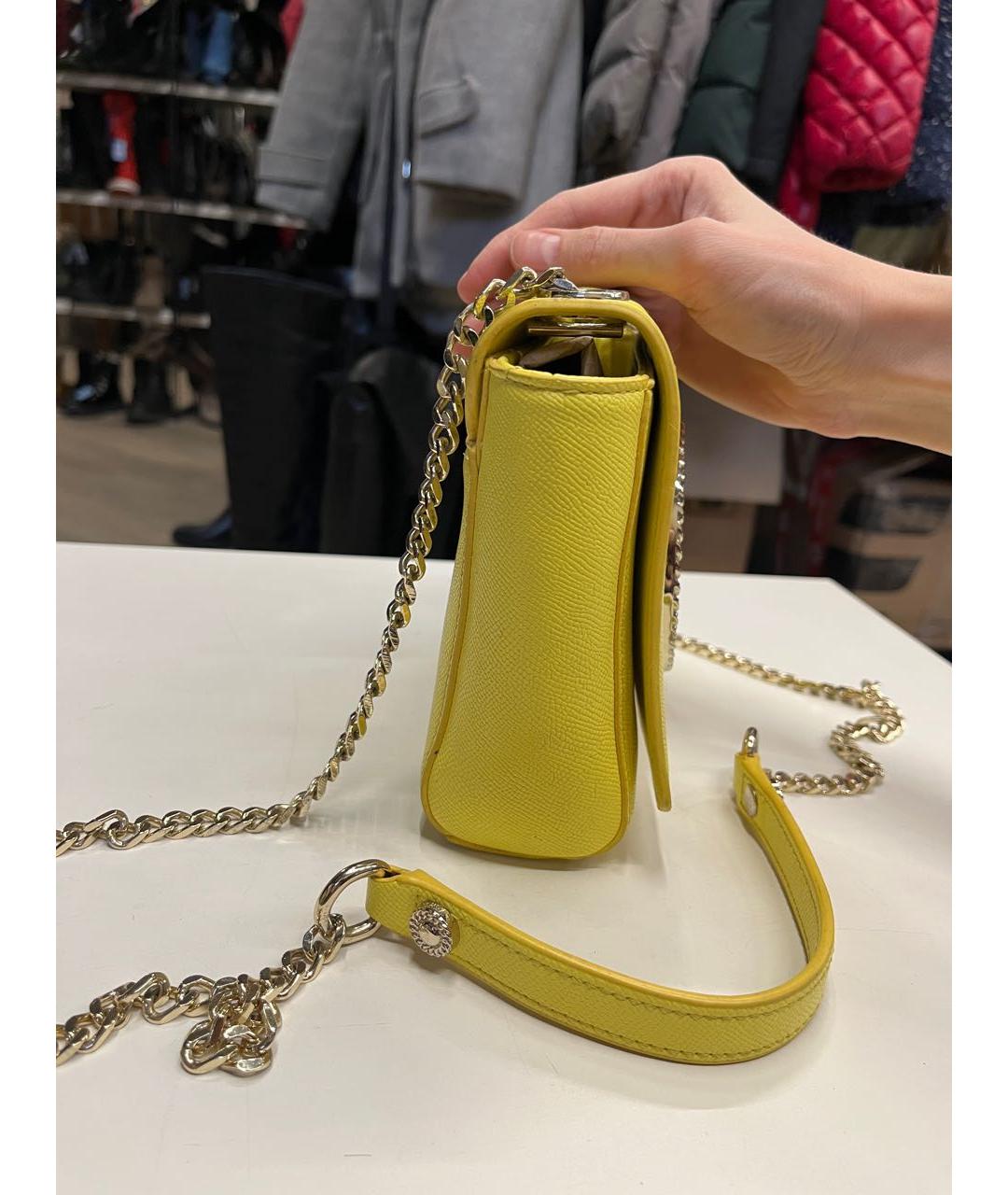 VERSACE Желтая сумка через плечо из искусственной кожи, фото 4