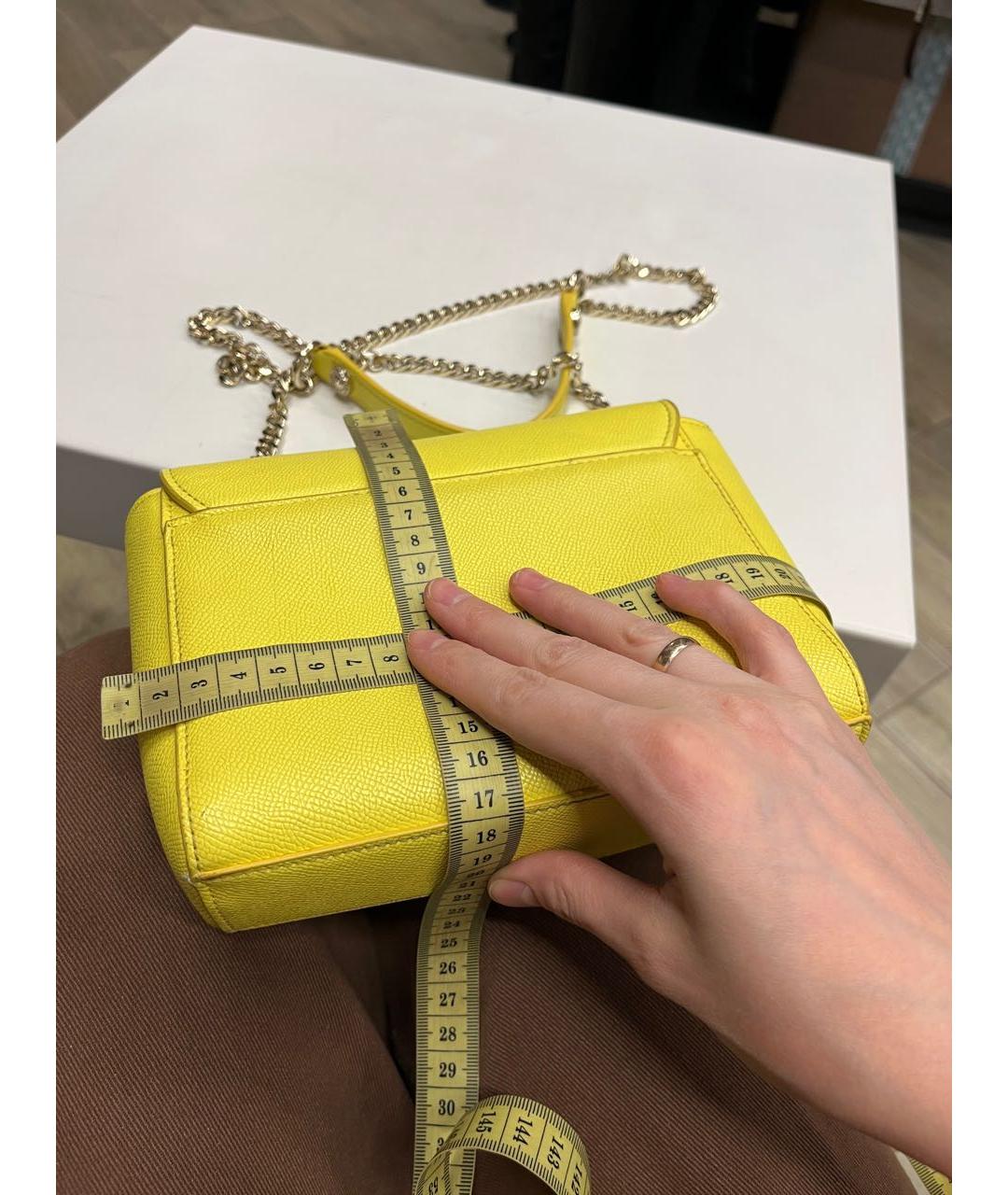 VERSACE Желтая сумка через плечо из искусственной кожи, фото 2