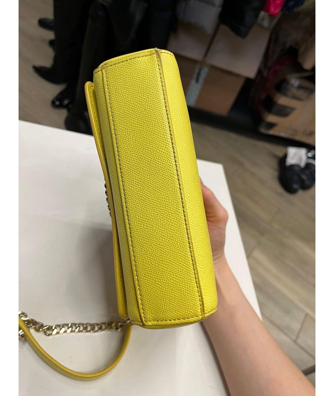VERSACE Желтая сумка через плечо из искусственной кожи, фото 3